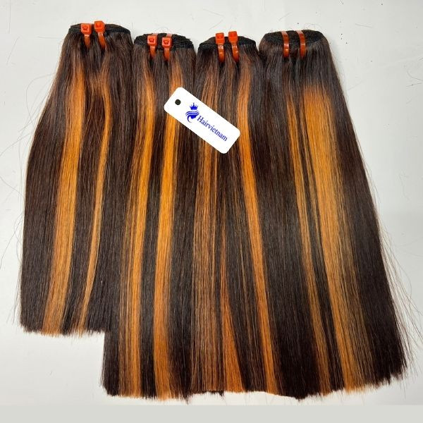 Bone Straight Human Hair with Highlights